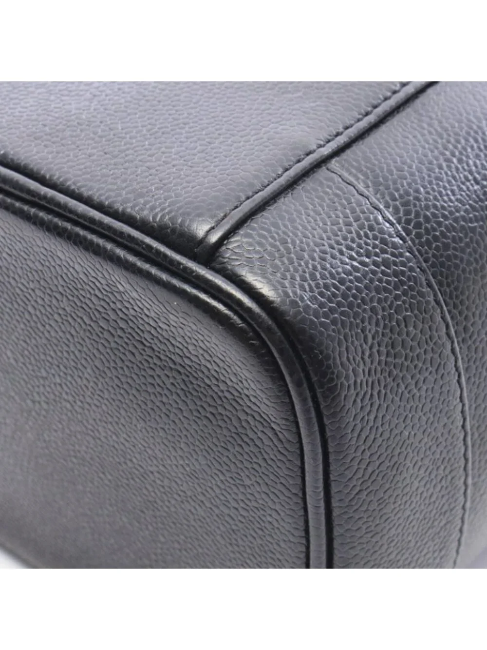 Chanel Handbag CC Logo Black Caviar Leather Vertical Vanity
